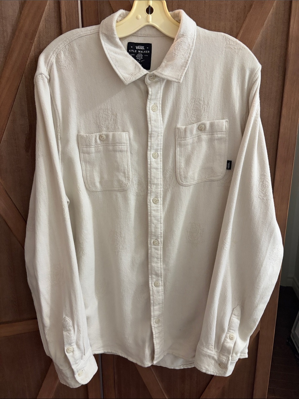 Vans Cream Textured Long Sleeve Button-Down Shirt